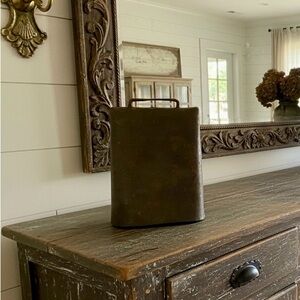 Antique Primitive Rustic Brass Patina 8” Cow-Bell * NO CLAPPER* Farmhouse Decor